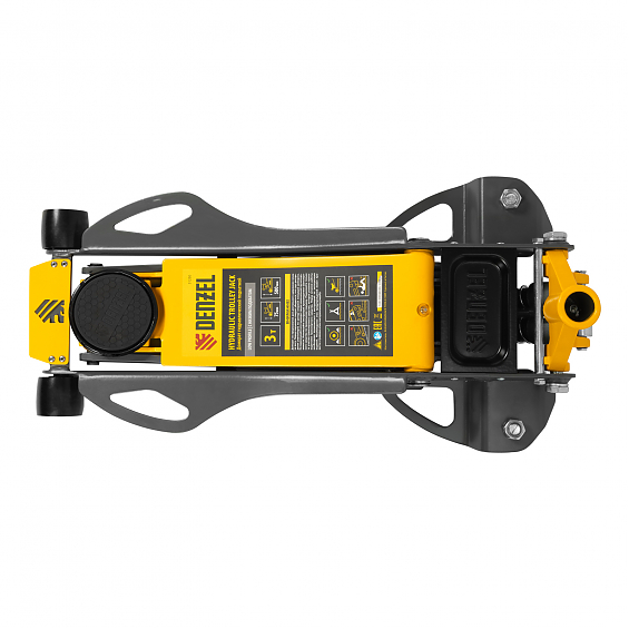 Домкрат гидравлический подкатной, 3 т, 75-500 мм, быстрый подъем, низкий подхват, проф. Denzel