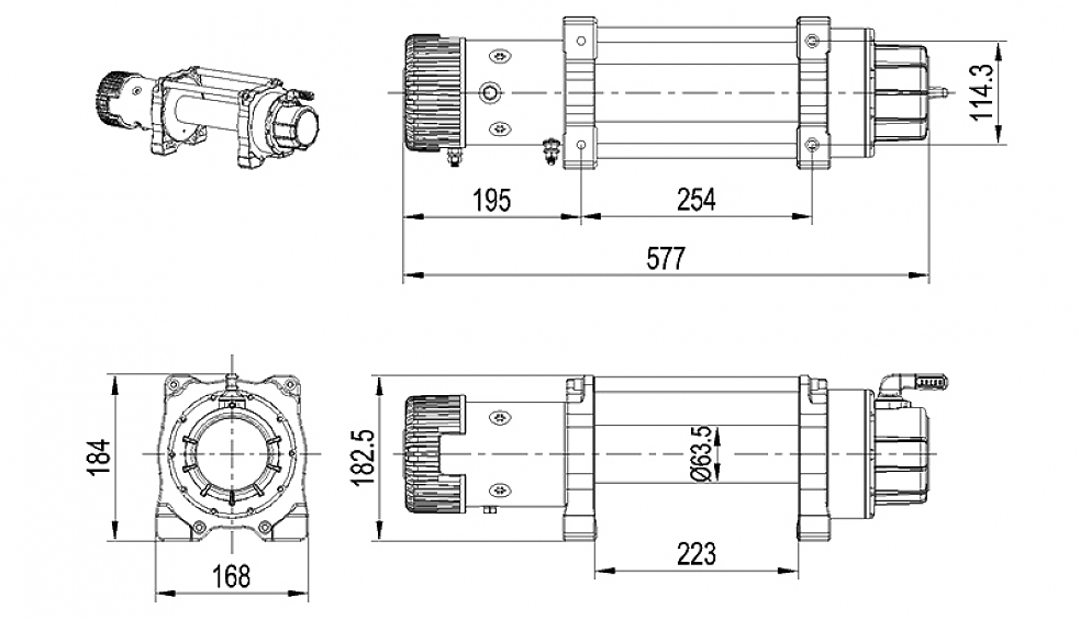Лебедка электрическая скоростная Master Winch Х9500 12в