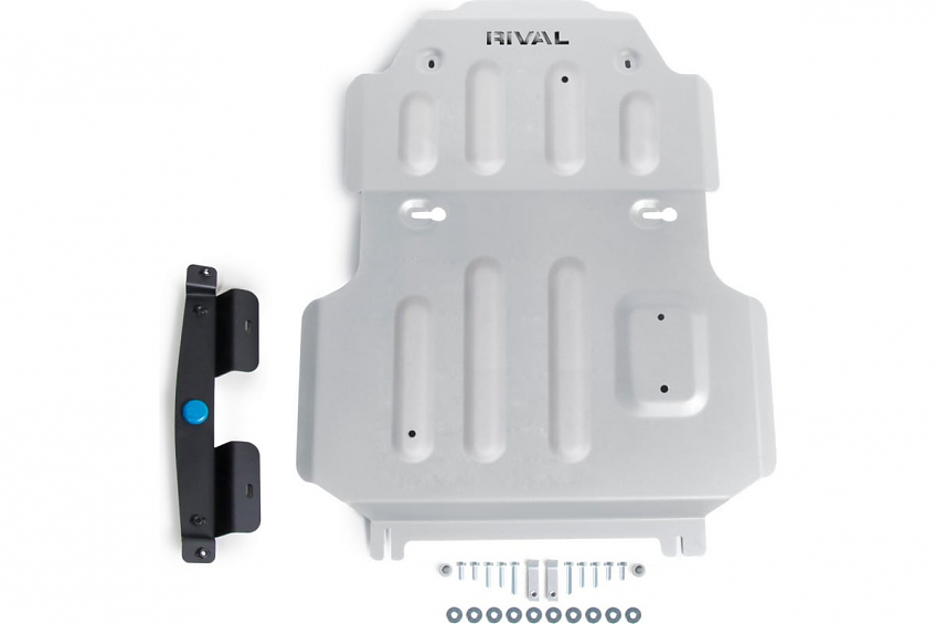 Защита картера алюминиевая силовая 6 мм Rival для Toyota Land Cruiser 300 2021+ (KDSS)