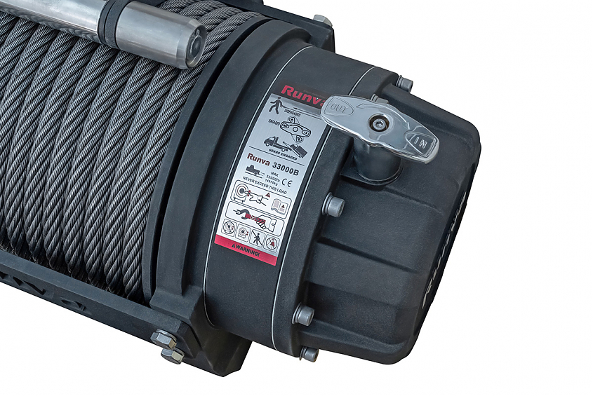 Лебёдка электрическая 24V Runva EWB33000S24V влагозащищенная, стальной трос