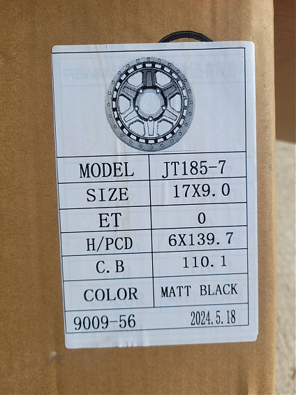 ДИСК АВТОМОБИЛЬНЫЙ АЛЮМИНИЕВЫЙ ЛИТОЙ BLACK RHINO RENO (Реплика) 17х9 ET-0 6X139.7 ЦО-110,1 черный матовый