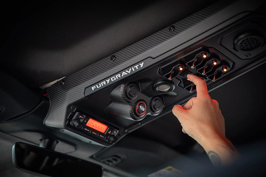Потолочная консоль FURY карбоновая серии Gravity для Jeep Wrangler JL