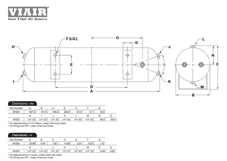Ресивер Viair 2.5Ga/9л 6 входов 14 атм