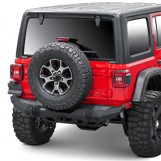 Силовой бампер задний RIVAL алюминиевый для Jeep Wrangler JL, короткий