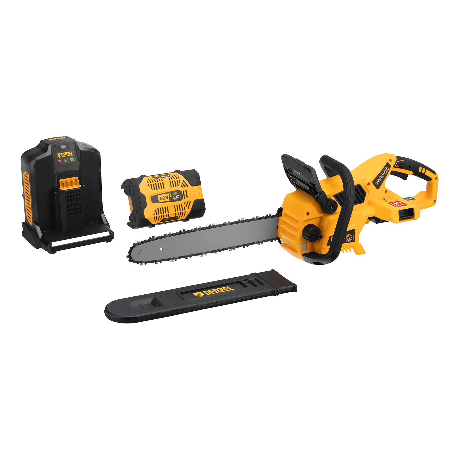 Пила цепная аккумуляторная бесщет., RCS 400-62, 400 мм, Li-ion, 62В Denzel