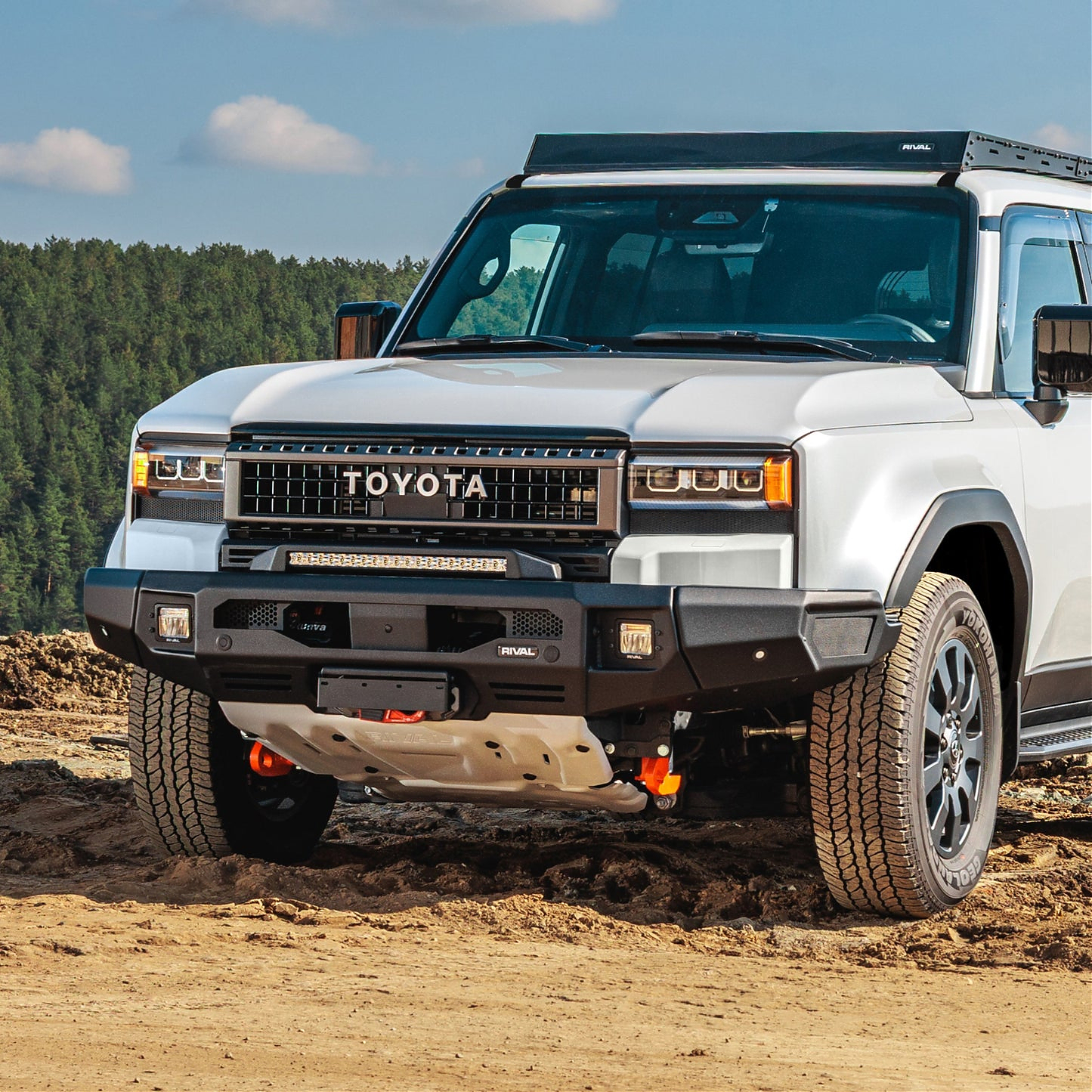 БАМПЕР СИЛОВОЙ RIVAL 4X4 АЛЮМИНИЕВЫЙ ДЛЯ TOYOTA LAND CRUISER 250 ПЕРЕДНИЙ