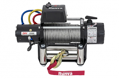 Лебёдка электрическая 12V Runva 12500 lbs 5670 кг (стальной трос)