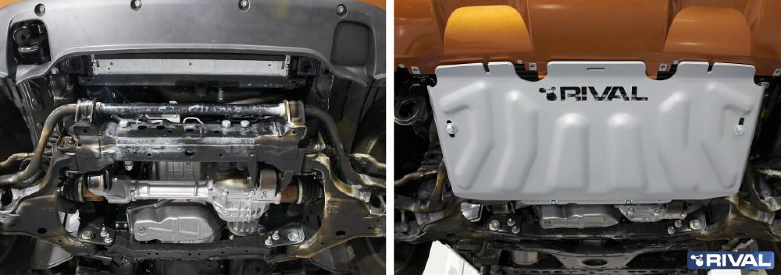 Защита алюминиевая Rival для радиатора Nissan Navara D40 4WD 2004-2015. Артикул 2333.4164.2.6