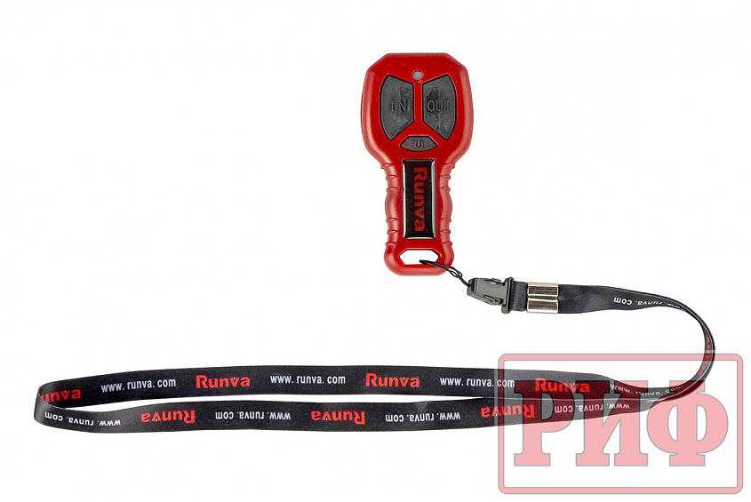 Лебёдка переносная РИФ 2500ASR c малой площадкой и проводами (в сборе) синтетический трос