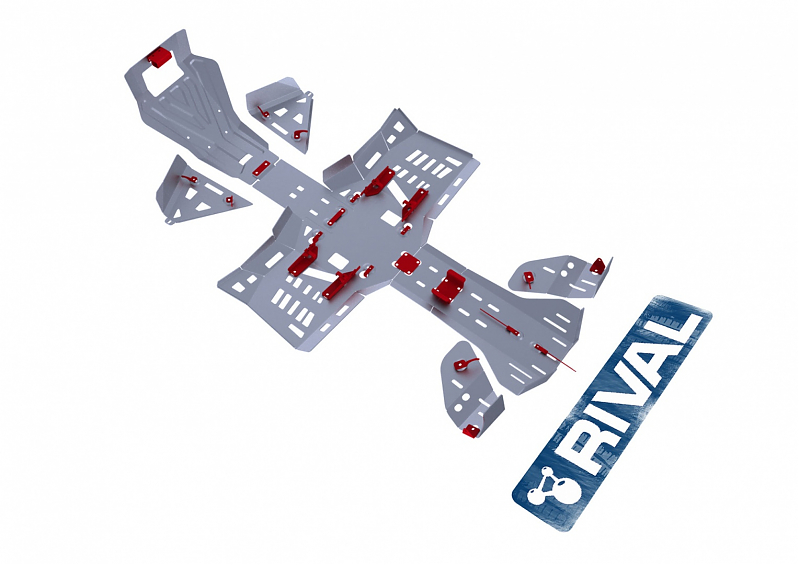 Комплект защит днища Rival для квадроцикла BRP (Can-Am) Outlander 1000/800/650/500