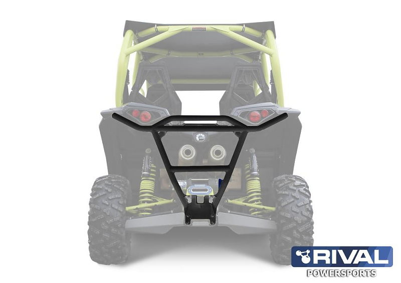 Бампер задний (с креплением лебедки, квадрат для фаркопа) Rival для Can-Am (Bombardier) Maverick, 2015 -2020 