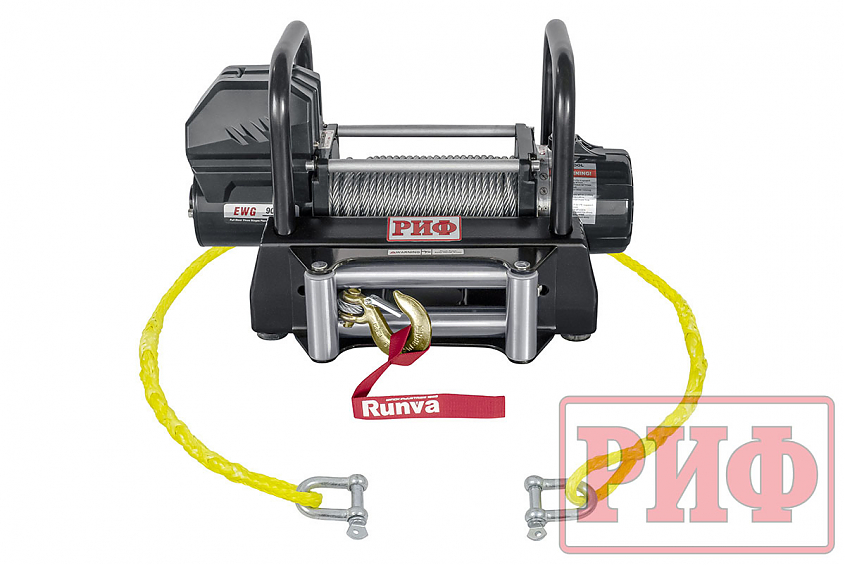 Переносной комплект лебедки РИФ 9000U c площадкой и проводами (стальной трос) 