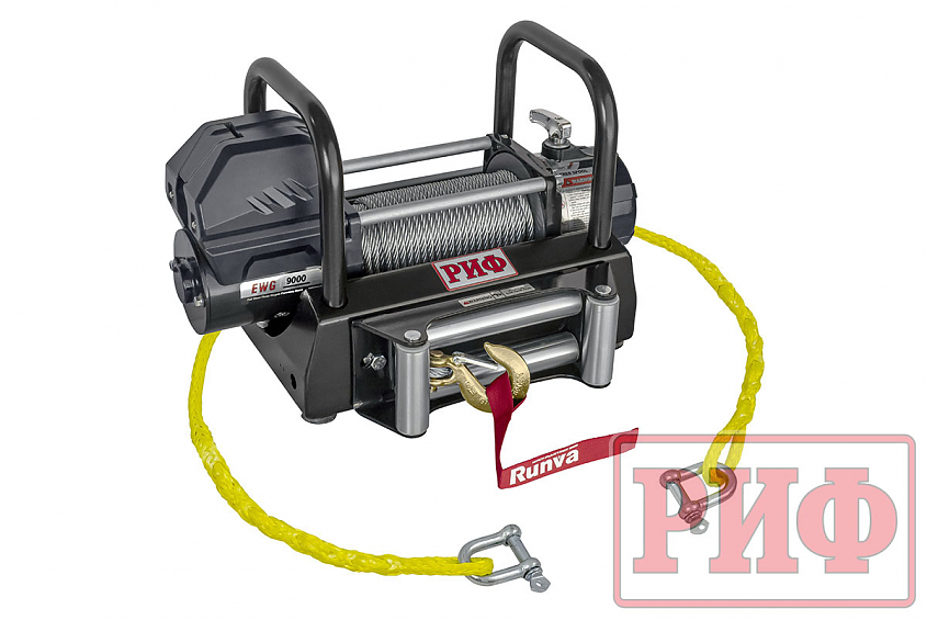 Переносной комплект лебедки РИФ 9000U c площадкой и проводами (стальной трос) 