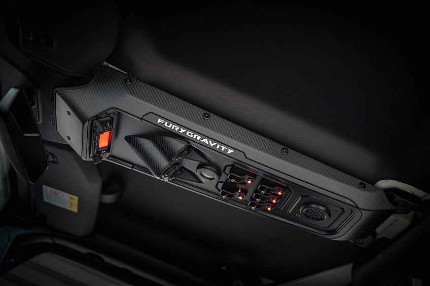Потолочная консоль FURY карбоновая серии Gravity для Jeep Wrangler JL