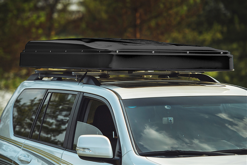 Палатка на крышу автомобиля РИФ Hard RT03-165, корпус черный, тент серый