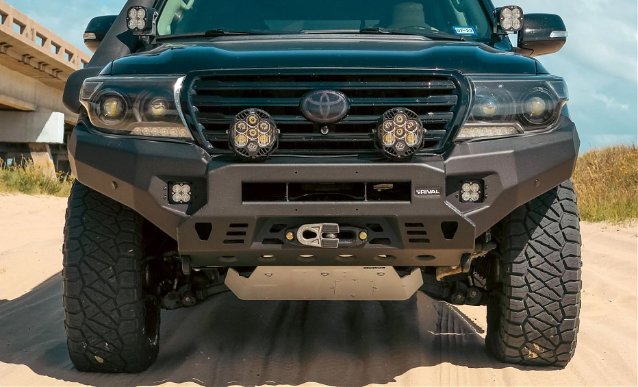 Бампер силовой передний алюминиевый (черный) Toyota Land Cruiser 200 (2006-2015)