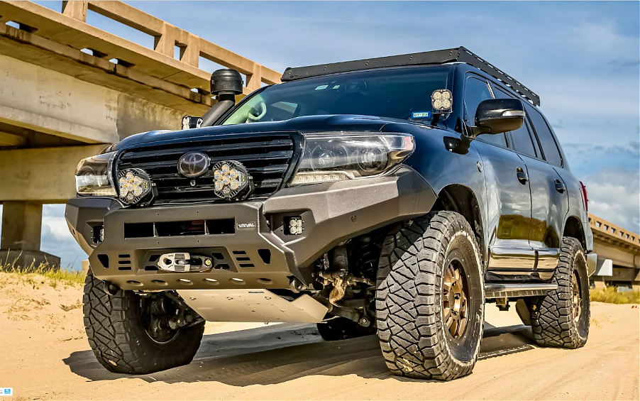 Бампер силовой передний алюминиевый (черный) Toyota Land Cruiser 200 (2006-2015)