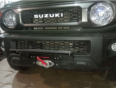 Установочный комплект (Площадка) для лебёдки в штатный бампер Suzuki Jimny (JB74) 2019- (новый)