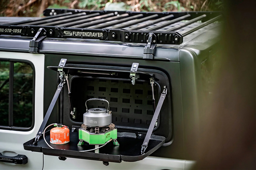 Многофункциональный боковой ящик FURY для инструментов серии Gravity для Jeep Wrangler JL — Левый