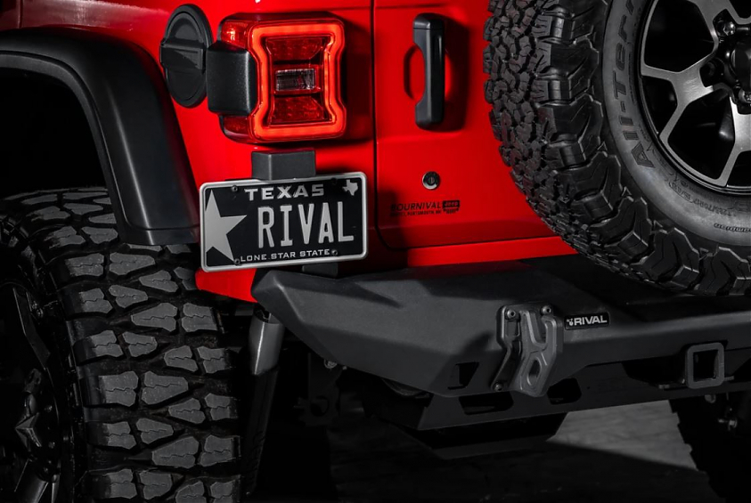 Силовой бампер задний RIVAL алюминиевый для Jeep Wrangler JL, короткий
