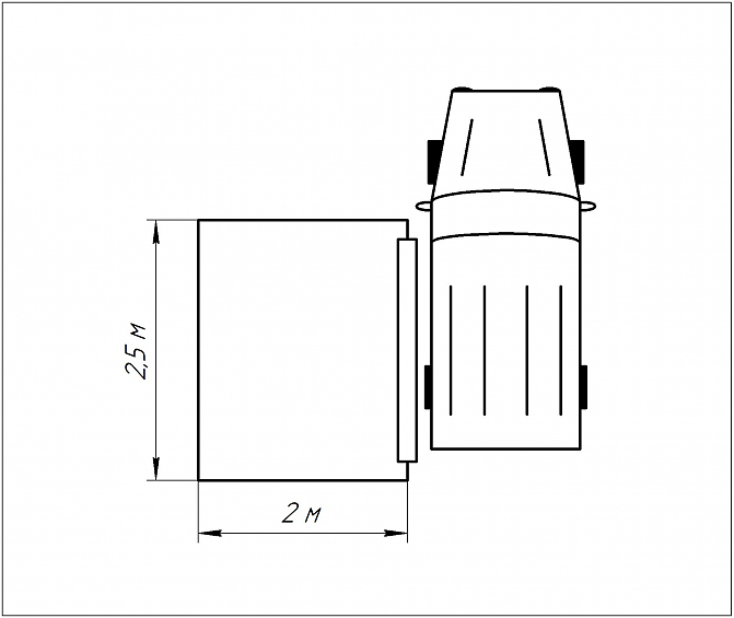 Маркиза автомобильная РИФ 2,5х2,5 м