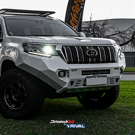 Бампер силовой передний AL (черный) Rival для Toyota Land Cruiser 150 Prado 2017-