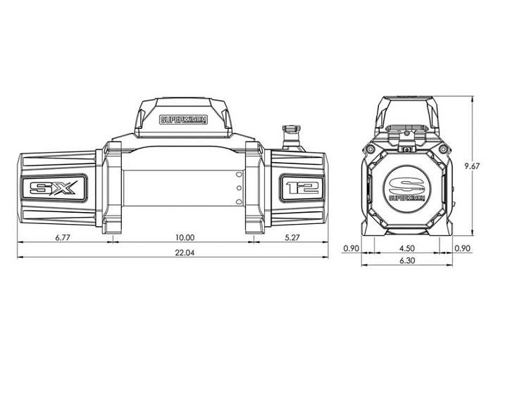 Лебедка электрическая 12В с синтетическим тросом Superwinch SX10SR 