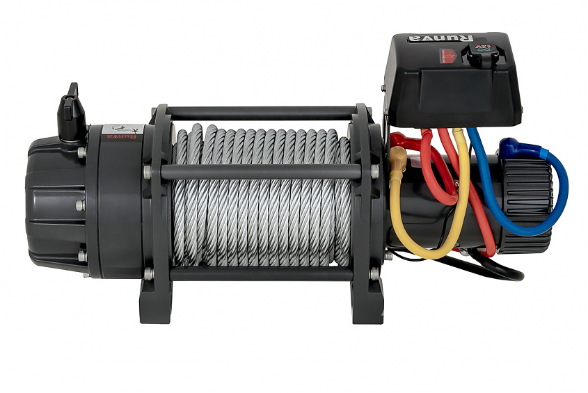 Лебёдка электрическая индустриальная 12V Runva 18000 lbs влагозащищенная, стальной трос