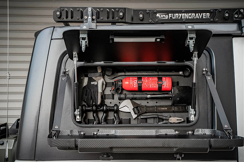 Многофункциональный боковой ящик FURY для инструментов серии Gravity для Jeep Wrangler JL — Левый