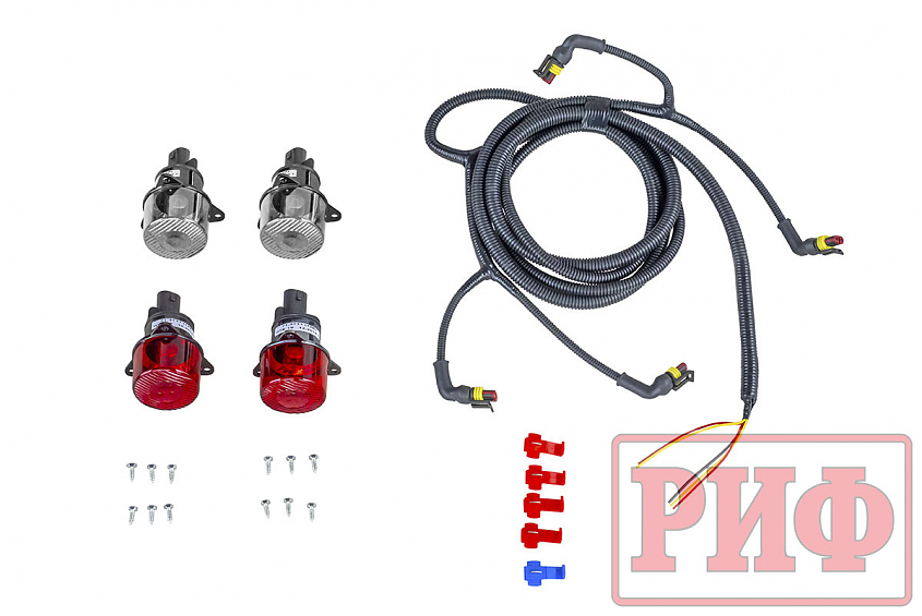 Бампер силовой задний РИФ для Toyota Land Cruiser 76 2007+ с квадратом под фаркоп и фонарями