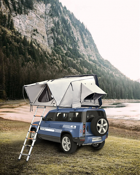 Палатка на крышу автомобиля РИФ Hard RT03-165, корпус черный, тент серый