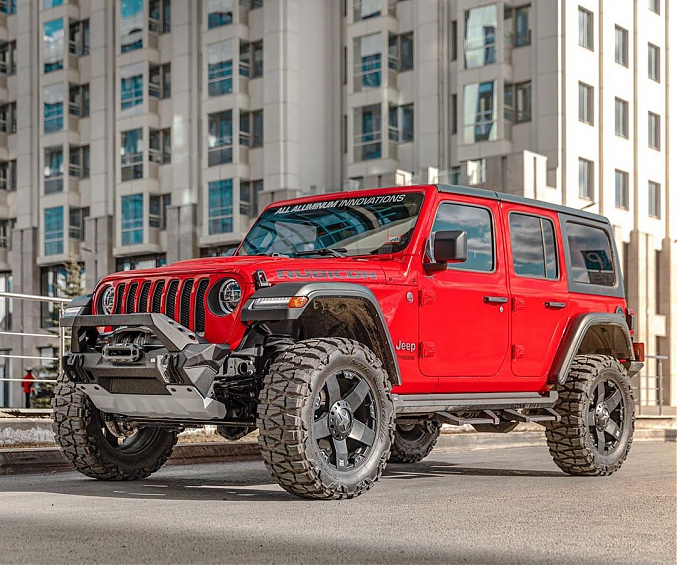 Силовые пороги со ступеньками Rival для Jeep Wrangler JL 5 дверей 2019 + 