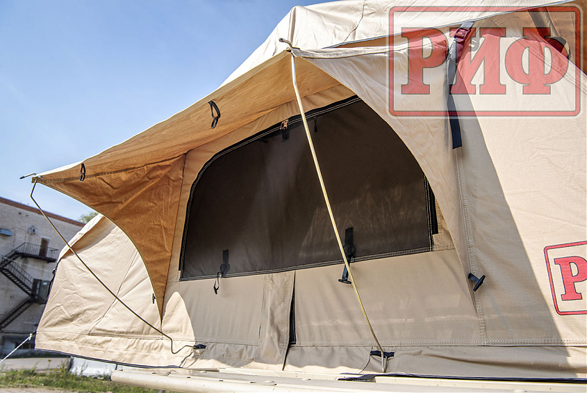 Палатка на крышу автомобиля РИФ Soft RT02-140, тент песочный