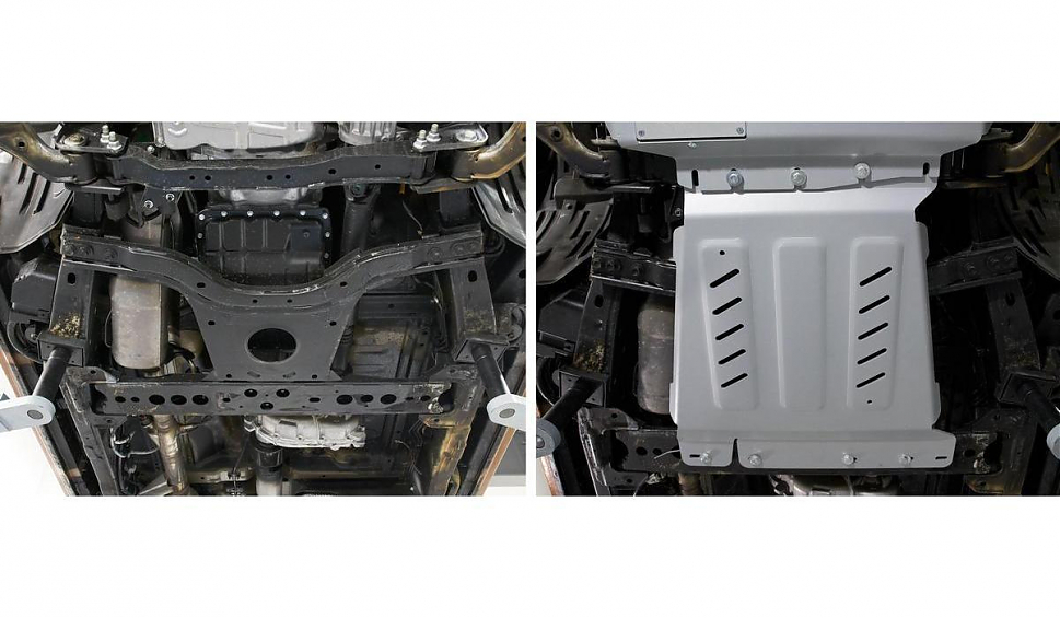 Защита алюминиевая Rival для КПП Nissan Navara D40 4WD 2004-2015. Артикул 2333.4166.2.6