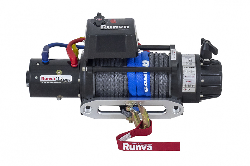 Лебёдка автомобильная электрическая 12V Runva 11000 lbs 5000 кг (влагозащищенная) синтетический трос