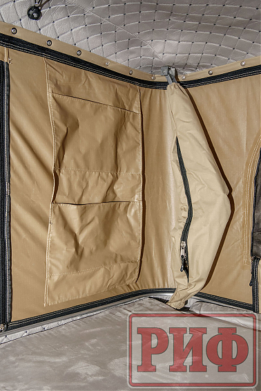 Палатка на крышу автомобиля РИФ Hard RT04-125, корпус белый, тент песочный