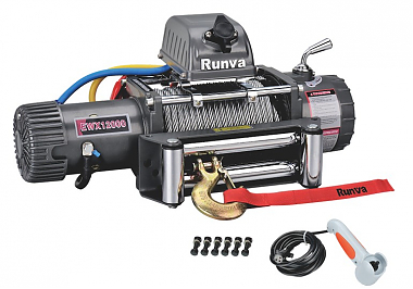 Лебедка автомобильная электрическая 12V Runva 12000 lbs 5443 кг (стальной трос)