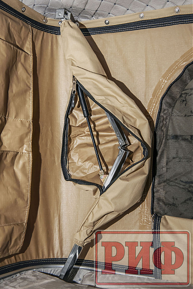 Палатка на крышу автомобиля РИФ Hard RT04-125, корпус белый, тент песочный
