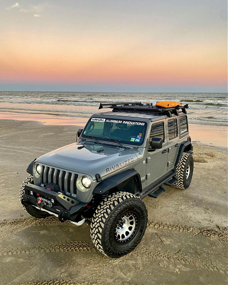 Силовые пороги со ступеньками Rival для Jeep Wrangler JL 5 дверей 2019 + 