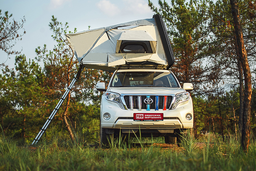 Палатка на крышу автомобиля РИФ Hard RT03-165, корпус черный, тент серый