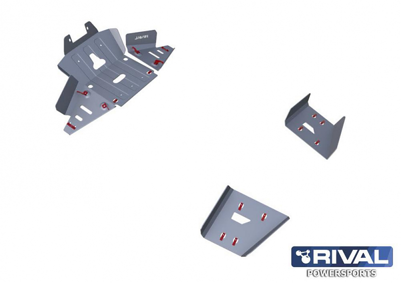 Комплект защит днища Rival для квадроцикла BRP Defender 2016+ (АЛЮМИНИЙ) пер. часть и пер. рычаги