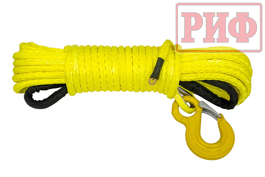 Трос для лебёдки синтетический РИФ 11 мм/25 м желтый(готовый)