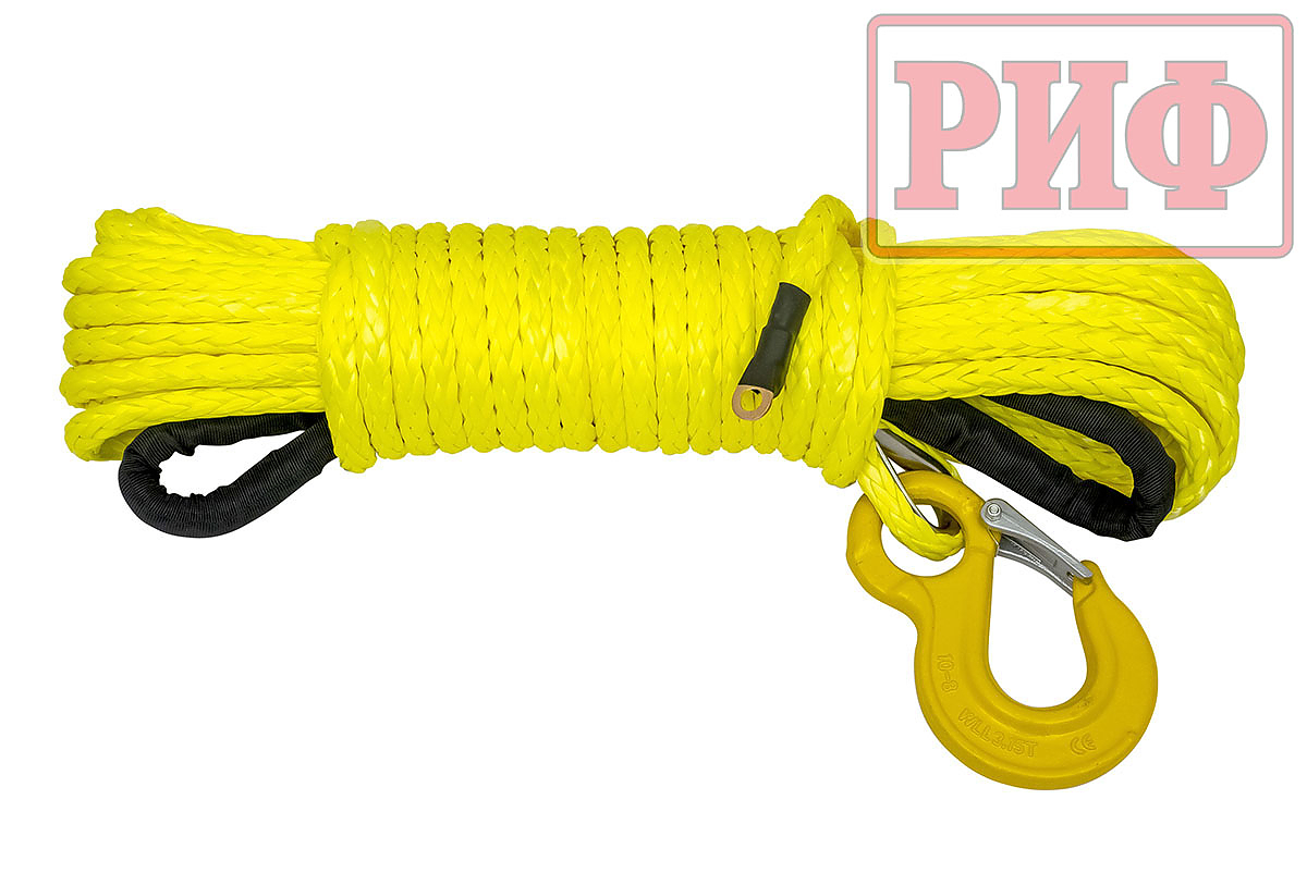 Трос для лебёдки синтетический РИФ 11 мм/25 м желтый(готовый)