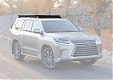 Багажник алюминиевый (платформа с креплением) Rival для Toyota Land Cruiser 200 и Lexus LX