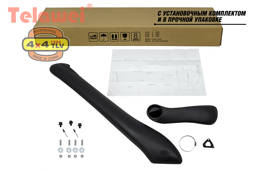 Шноркель Telawei для Toyota Land Cruiser 200 4.5D (1VD-FTV), 4.7 (2UZ-FE) 2007+