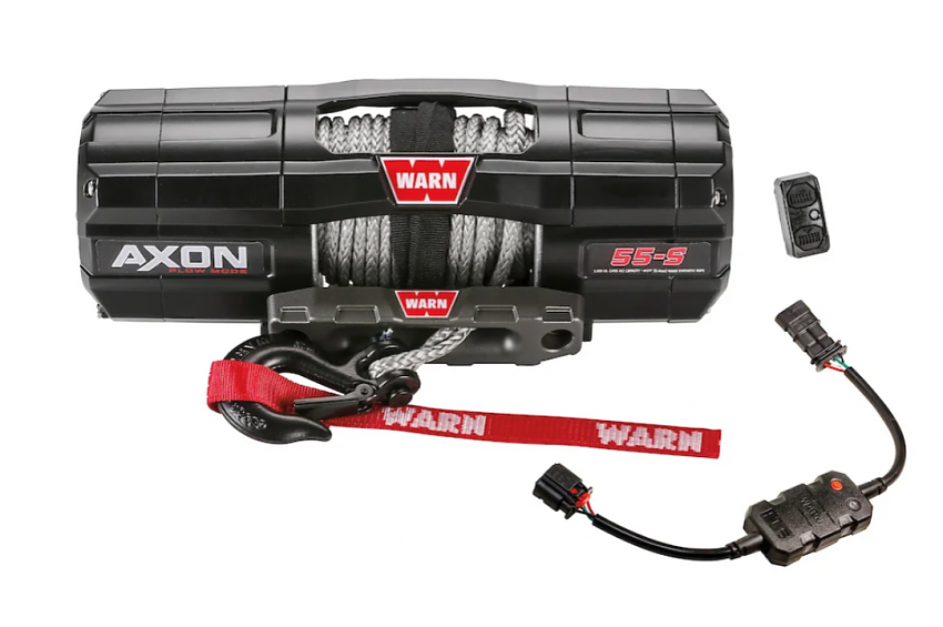 Лебедка электрическая WARN AXON 55-S синтетический трос для UTV