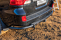 Бампер задний силовой/защита штатного бампера РИФ Toyota Land Cruiser 200 2007-2015 c квадратом под фаркоп