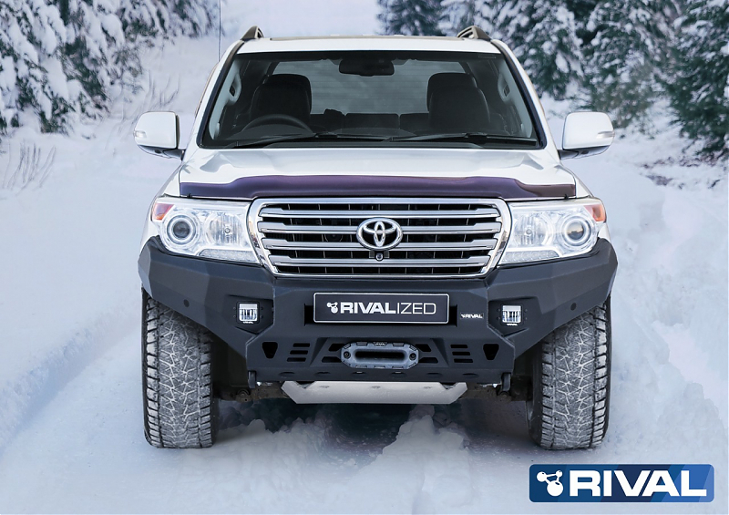 Бампер силовой передний алюминиевый (черный) Toyota Land Cruiser 200 (2006-2015)