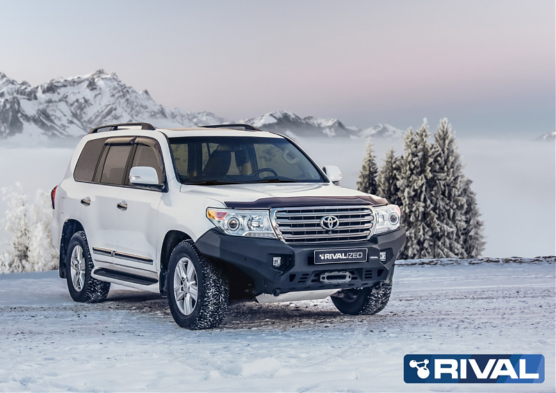 Бампер силовой передний алюминиевый (черный) Toyota Land Cruiser 200 (2006-2015)