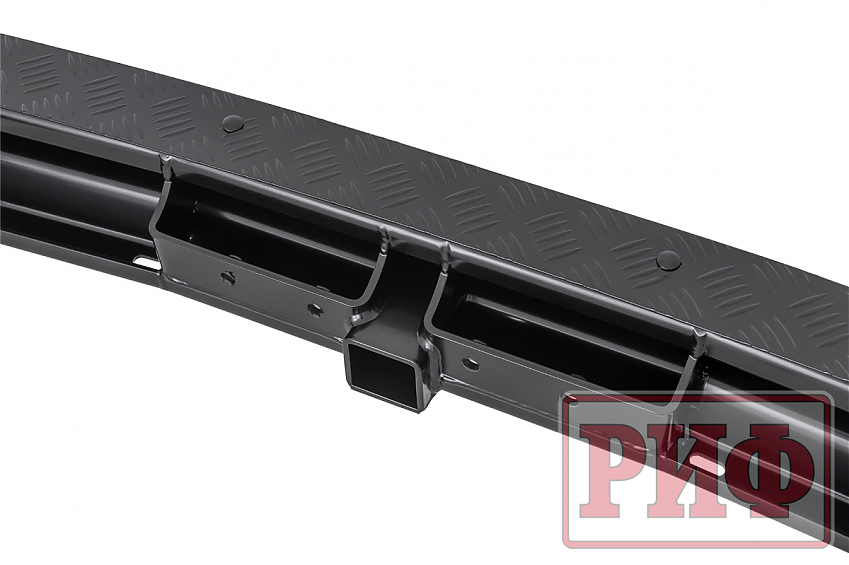 Бампер задний силовой/защита штатного бампера РИФ Toyota Land Cruiser 200 2007-2015 c квадратом под фаркоп